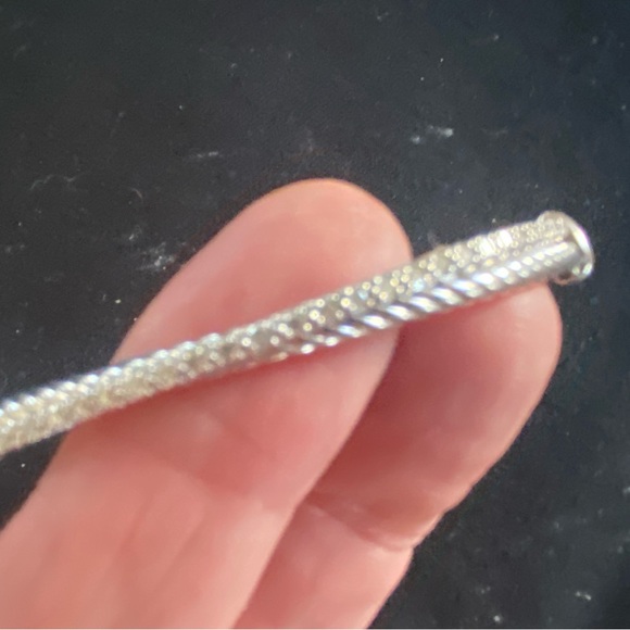 David Yurman Crossover Linked Bracelet in Sterling Silver w/ Diamonds, 3mm - Picture 5 of 5